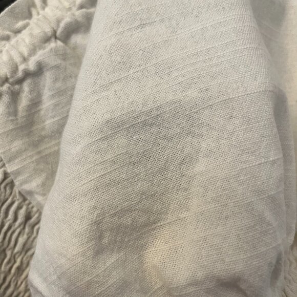 Faherty White Organic Cotton Puff Sleeve Babydoll Dress, Size Large - Picture 6 of 12